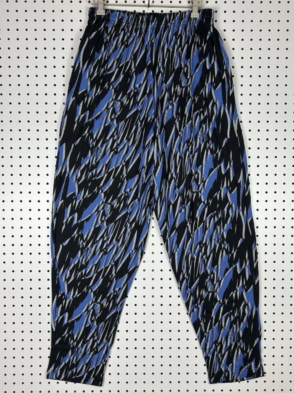 MC Hammer Parachute Pants Medium Workout Baggy 90s Lifting Pattern Blue Black